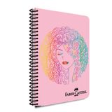 Faber-Castell Yüz Desenli Spiralli Defter, A4, 100 Yaprak, 70g Kağıt, Çizgili, Dayanıklı Kapak, Kolay Açılan Spiral Cilt, Asorti Renkler