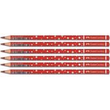 Faber Yıldız Desenli Kırmızı Renkli Kurşun Kalem 6 Lı Paket (1131450001)