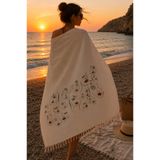 Fabera Home Bambu Müslin Peştemal %100 Organik Pamuk Plaj Havlusu Hamam Sauna Deniz Havlusu