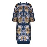 Faberlic Kadın Mavi Yarım Kollu Desenli Elbise, 42 Beden