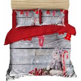 Fabeteks Yılbaşı Kardan Adam Oyuncağı ve Kartaneleri Dijital Nevrem Takımı - 200 x 220 cm - Gri