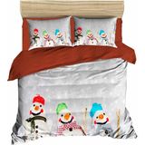 Fabeteks Yılbaşı Kardan Adam Üçlü Dijital Nevrem Takımı - 200 x 220 cm - Beyaz