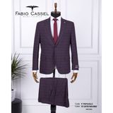 Fabio Cassel 4 Drop Klasik Kesim Takım Elbise – Şık, Rahat ve Zamansız Stil - Bordo - 52