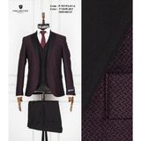 Fabio Cassel Erkek Damatlık Slim Fit Takım Elbise - Bordo - 6 Drop - 46