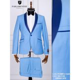 Fabio Cassel Erkek Damatlık Slim Fit Takım Elbise - Buz Mavisi - 6 Drop - 48