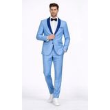 Fabio Cassel Erkek Damatlık Slim Fit Takım Elbise - Buz Mavisi - 6 Drop - 56