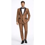 Fabio Cassel Erkek Damatlık Slim Fit Takım Elbise - Kahve - Açık Kahve - 6 Drop - 46