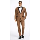 Fabio Cassel Erkek Damatlık Slim Fit Takım Elbise - Kahve - Açık Kahve - 6 Drop - 52