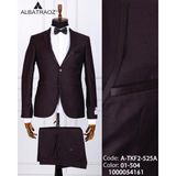 Fabio Cassel Erkek Damatlık Slim Fit Takım Elbise - Koyu Kahve - Parlak - 6 Drop - 50