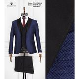 Fabio Cassel Erkek Yelekli Damatlık Slim Fit Takım Elbise - 6 Drop - 46 - Antrasit - Siyah - Lacivert