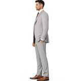 Fabio Cassel Slim Fit Mono Yaka Çift Yırtmaçlı Astarlı Takım Elbise Yel - Açık Gri - 6 Drop - 46