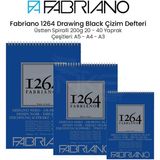 Fabriano 1264 Drawing Black Paper Siyah Üstten Spiralli 200 gr Çizim Defteri