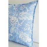 Fabric by Gülçin KETEN KUMAŞ BULUT MAVİ ÇİÇEK DESEN KIRLENT KILIFI