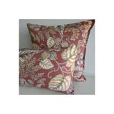 Fabric by Gülçin KETEN PAMUKLU DOKU KUMAŞ KİREMİT KIRMIZISI FANTASY BLOOMİNG RENKLİ ÇİÇEK DESEN KIRLENT KILIFI