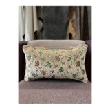 Fabricland Goblen Dokuma Keten Dikdörtgen Kahverengi Biyeli Kırlent Kılıfı 50x30 cm