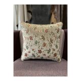 Fabricland Goblen Dokuma Keten Kahverengi Biyeli Kırlent Kılıfı 43x43cm