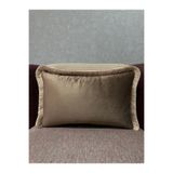 Fabricland İthal İpek Kadife KAHVE RENK PÜSKÜLLÜ KIRLENT KILIFI 30X50 cm