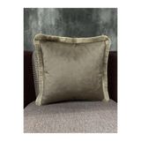 Fabricland İthal İpek Kadife KAHVE RENK PÜSKÜLLÜ KIRLENT KILIFI 43x43cm
