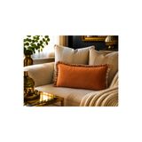 Fabricland İthal İpek Kadife KİREMİT RENK PÜSKÜLLÜ KIRLENT KILIFI 30x50
