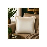 Fabricland İthal İpek Kadife KREM Renk PÜSKÜLLÜ KIRLENT KILIFI 43x43cm