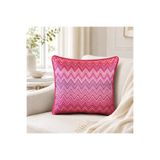 Fabricland Ithal Ipek Kadife Pembe Renk Desen Kırlent Kılıfı 43x43cm (ÇİFT TARAFLI DESEN)
