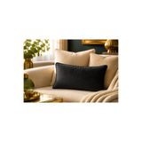 Fabricland Ithal Ipek Kadife Siyah Renk Kırlent Kılıfı 30x50cm