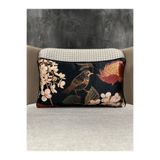Fabricland Kadife Kuşlu Desen Siyah Kırlent Kılıfı 30x50cm