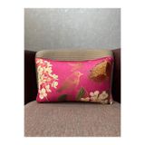 Fabricland Robin-9372 Fuşya Pembe Renk İthal İpek Kadife Kırlent Kılıfı 30x50 DİKDÖRTGEN