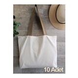 fabricorg 10 Adet Punch'a Uygun Alttan Körüklü 42 Tel Ham Bez Çanta (47X36X8 CM)