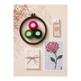 fabricorg Etamin - Kanaviçe Başlangış Seti GÜL ( SET-4 )