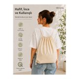 fabricorg Punch Nakışına Uygun Duck Bezi Büzgülü Sırt Çantası (50x40 cm) A.BEJ