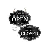 fabriflow exclusive Siyah Open Closed Açık Kapalı Yazısı Levha Mağaza Kapı Yönlendirme
