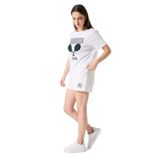 Fabrika 5003224067 Beyaz Kadın Lastikli Bel Relaxed Şort