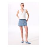 Fabrika Açık İndigo Kadın Mini Denim Etek F4SL-ETK0042