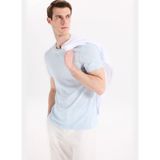 Fabrika Açık Mavi Erkek Slim Fit Flamlı T-Shirt F6SM-TST 2900