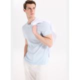 Fabrika Açık Mavi Slim Fit Flamlı T-Shirt, M, 5003328100, Açık Mavi, Erkek