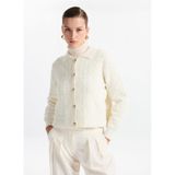 Fabrika Ajurlu Hırka, XL, 5003273294, Ekru, Kadın
