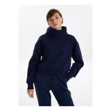 Fabrika Balıkçı Yaka Düz Sweatshırt, XS, 5003258171, Lacivert, kadın