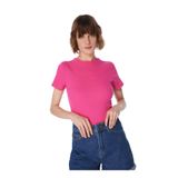 Fabrika Basic Bisiklet Yaka T-Shirt, L, 5002957583, Fuşya, Kadın
