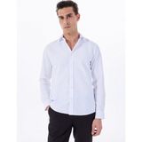 Fabrika Basic Gömlek Yaka Armürlü Beyaz Erkek Gömlek Maydos 500 - 2XL