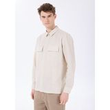 Fabrika Basic Gömlek Yaka Düz Bej Erkek Gömlek F5SM-GML 2300 - XL