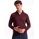 Fabrika Bato Yaka Basic Düz Bordo Melanj Erkek Kazak F5WM-KZK 2555 - 3XL