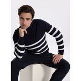 Fabrika Bato Yaka Regular Fit Çizgili Lacivert Erkek Kazak FC3WM-KZK332. - S
