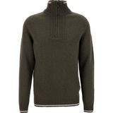 Fabrika Bato Yaka Slim Fit Düz Koyu Haki Erkek Kazak F5WM-KZK 2523 - XL