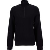 Fabrika Bato Yaka Slim Fit Düz Siyah Erkek Kazak F5WM-KZK 2313 - XL