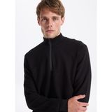 Fabrika Bato Yaka Slim Fit Düz Siyah Erkek Kazak F5WM-KZK 2522 - 2XL