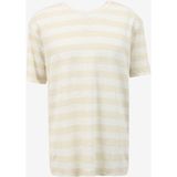 Fabrika Bej Erkek Bisiklet Yaka Relaxed Çizgili T-Shirt F4SM-TST 0245 - 2XL