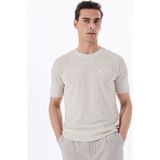 Fabrika Bej Erkek Bisiklet Yaka Relaxed Fit Keten Karışımlı Kazak F5SM-KZK 2051