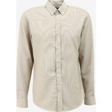 Fabrika Bej Erkek Düğmeli Relaxed Çizgili Gömlek F4SM-GML 0252 - XL
