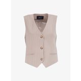 Fabrika Bej Kadın V Yaka Basic Fit Yelek F4WL-YLK0229
